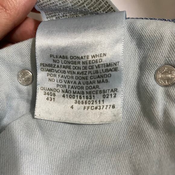 LEVI Women Shorts Cutoff 550 Size 32 Medium Wash Plus Size Cowgirl American 90s - Picture 5 of 8